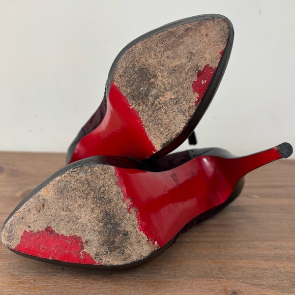 Christian Louboutin Mamimo platform Oxford Lace Up purple heeled booties 40 - Picture 9 of 10